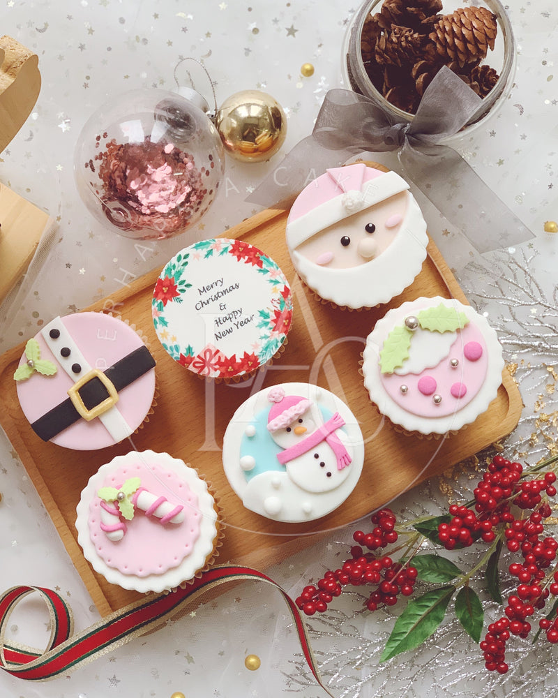 [Cupcake] Christmas set - Pink (6 pcs)