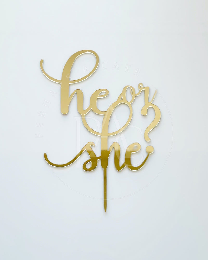[Cake Topper] Gold he or she?