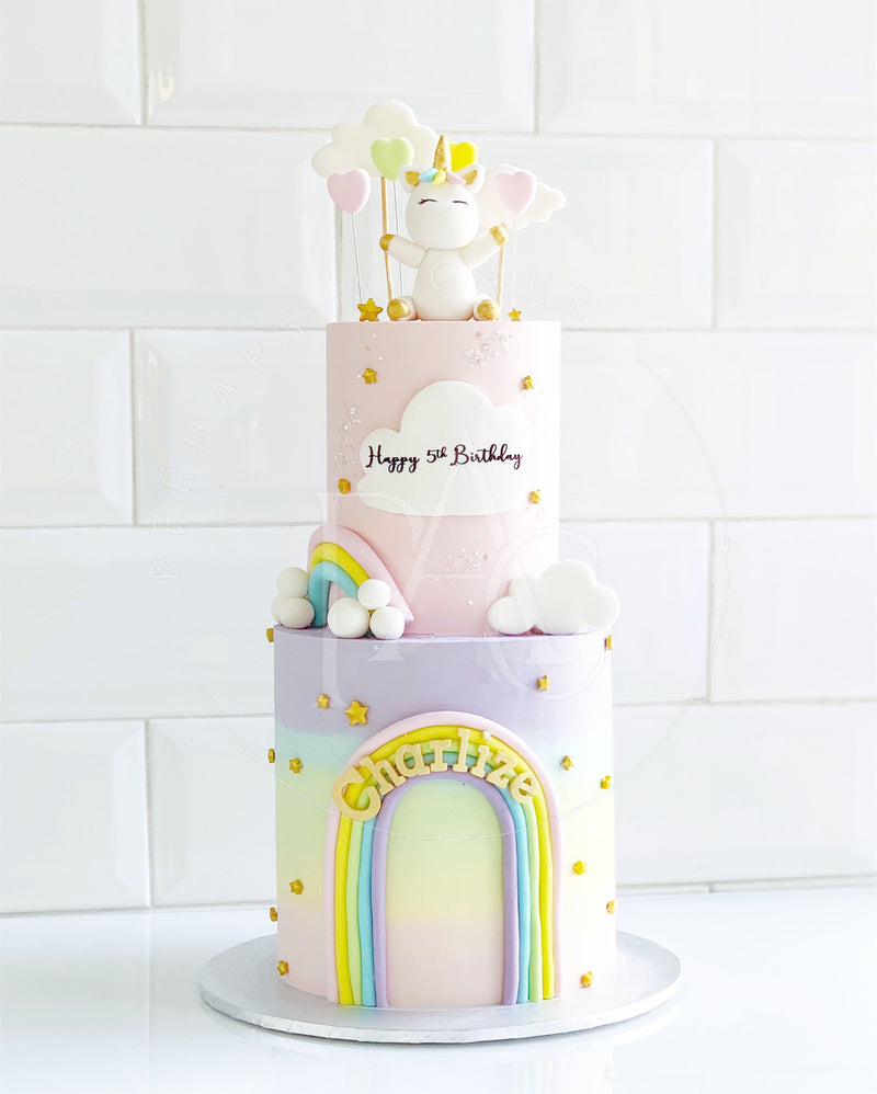 [Two-Tier] Rainbow Cake